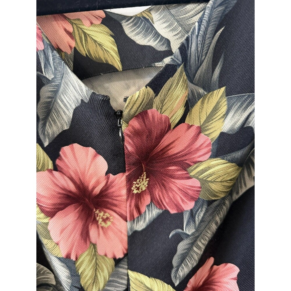Vintage Tommy Bahama Silk wool blend Floral Hawaiian dress Tropical vacation - Picture 4 of 4